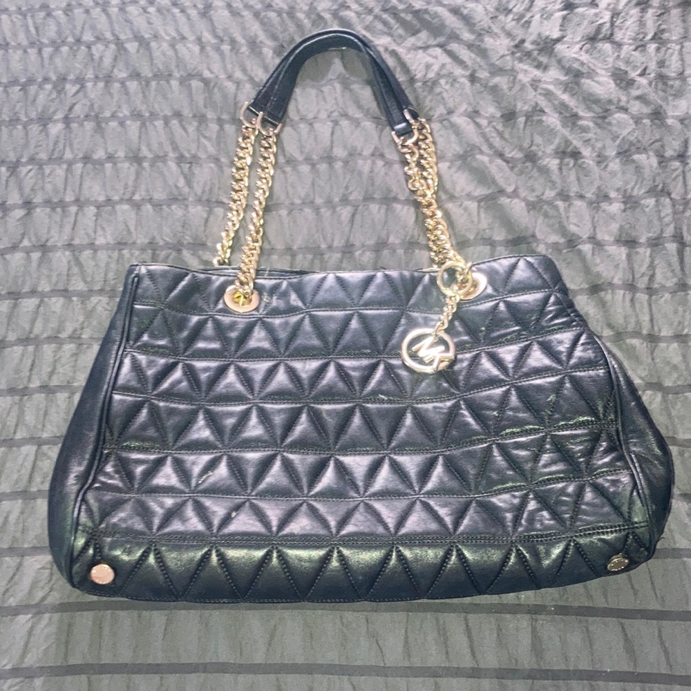 Michael Kors Black and Gold Chain Bag,